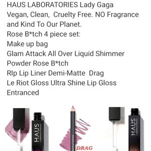 Haus Laboratories Rose B*tch 4 piece makeup set w/Black makeup bag